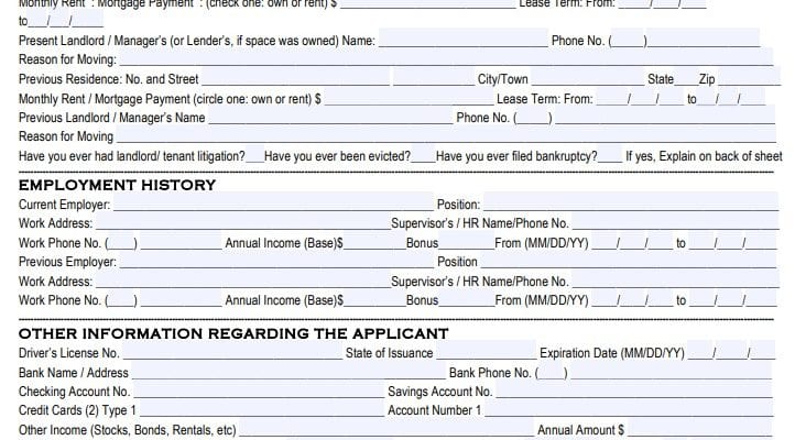 Arkansas Rental Application Form Template Pdf Word Download 8842